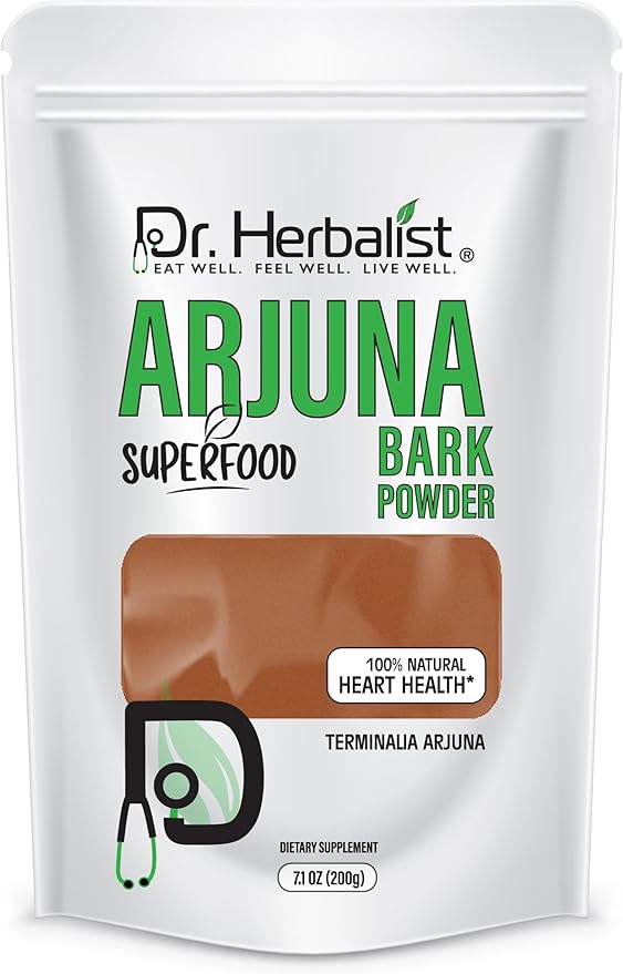 DR Herbalist Arjuna Powder - 200g - 100% Herbal, Natural & Authentic - Herbal Powder for Heart Health - Resealable Pouch