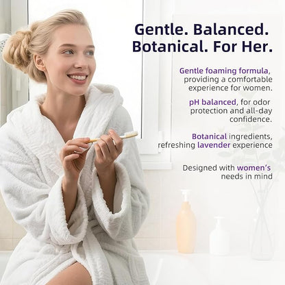 Feminine Foam Wash - pH Balanced Intimate Cleanser with Prebiotic Agave, Peony & Aloe. Soothing Odor Control & Daily Freshness for Sensitive Skin. Lavender Scent, 5 fl oz