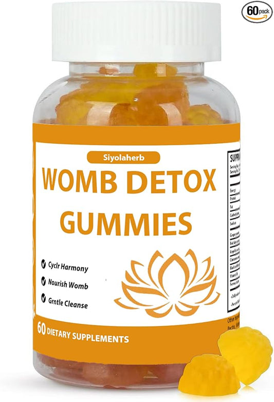 Womb Gummies for Hormone Balance & Ovary and Uterus Cleanse & Menstrual Cycle, Inositol Fertility PCOS Multivitamin Gummies for Women to Get Pregnant Fast, 60 Count Orange Flavor