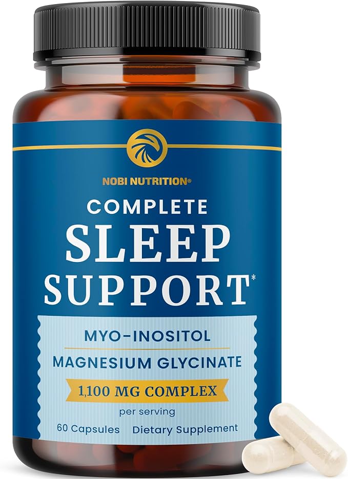 Complete Sleep Support | Myo Inositol + Magnesium Glycinate | Restful Sleep & Relaxation Support | 1100MG Complex | Melatonin-Free, Non-GMO | Inositol Supplement with Magnesium-Glycinate | 60 Ct