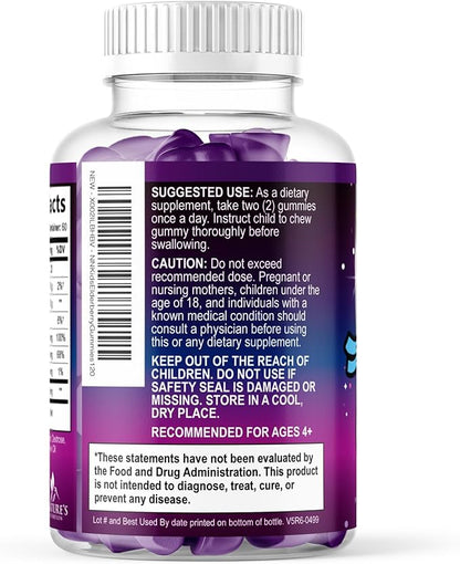 Kids Immune Support Elderberry Gummies - Daily Children's Vitamins C, Zinc & Kids Support Gummy - Nature's Sambucus Elderberry Supplement, Vegan, Gluten-Free, Tasty Berry Flavor - 120 Gummies