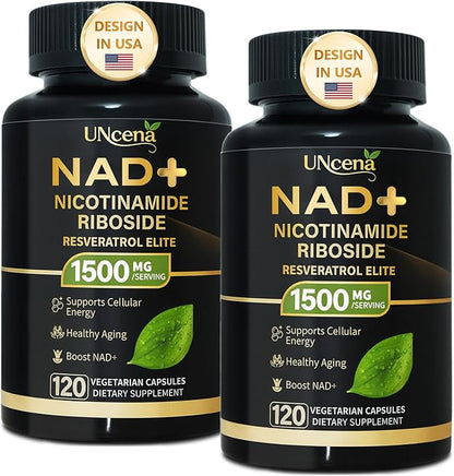 NAD Supplement 1500mg - Liposomal NAD+ Nicotinamide Riboside with Resveratrol, NAD Plus Boosting - Support Cellular Health, Stamina & Healthy Aging for Women & Men- Pack of 2