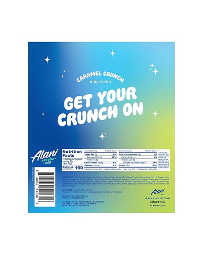 Alani Nu Protein Bars CARAMEL CRUNCH | High Protein Gluten-Free Bars | 16g Protein | Low-Sugar (7G) Low-Carb Healthy Snacks | 12 Individually Wrapped Bars