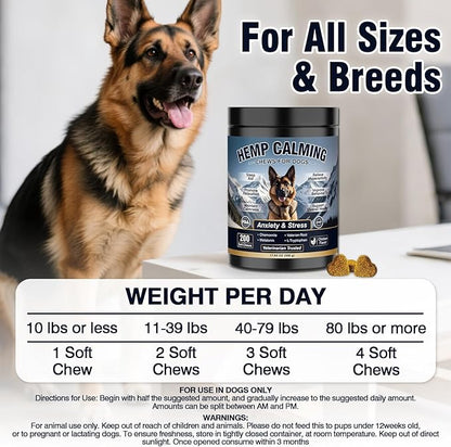 Calming Chews for Dogs 200ct, Dog Calming Chews - Anxiety and Stress Relief Treats Melatonin Bites Sleep Aid for Small/Medium/Large Dogs Calm Dog - Separation, Fireworks, Thunder, Barking - Chicken