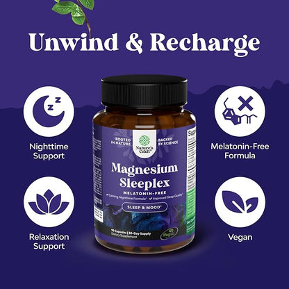 High Absorption Magnesium Sleep Supplement - Rest Support Magtein Magnesium L-Threonate and Apigenin Theanine for Sleep and Rest for Women & Men - Mg L-Threonate Melatonin Free Sleeping Aid - 90 Ct