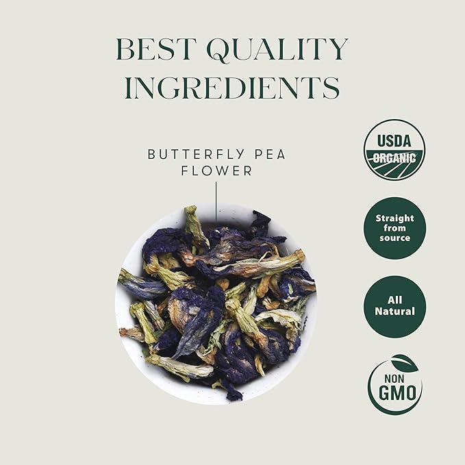 Luxmi Estates Blue Pea Flower Herbal Infusion 25 gm Tin, 0.88 Oz | 25 Cups | Rich in Natural Antioxidants