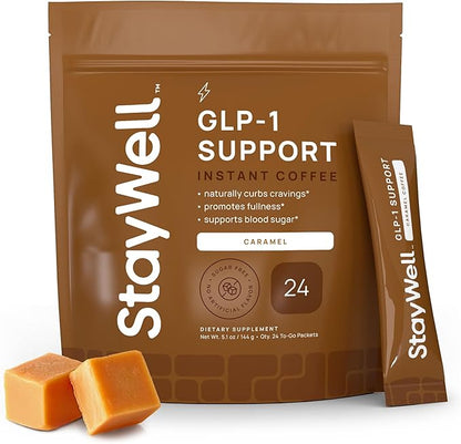 Slim Coffee GLP-1 Supplement | GLP 1 Booster to Control Appetite and Cravings | Great Tasting Metabolic Support - Coffee Bean Extract, Green Tea, Yerba Mate (Caramel)