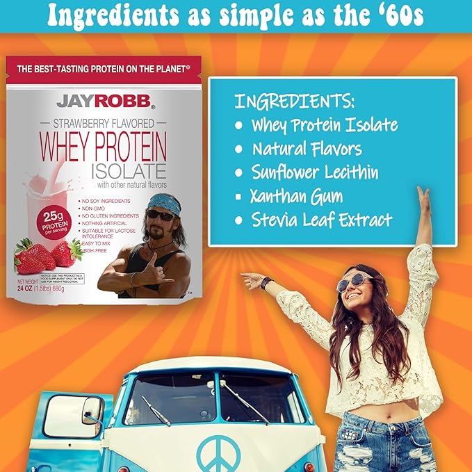 JAYROBB Whey Protein (1.5 Pound, Strawberry)