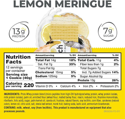 Power Crunch Protein Wafer Bars, High Protein Snacks with Delicious Taste, Lemon Meringue, 1.4 Ounce (12 Count)