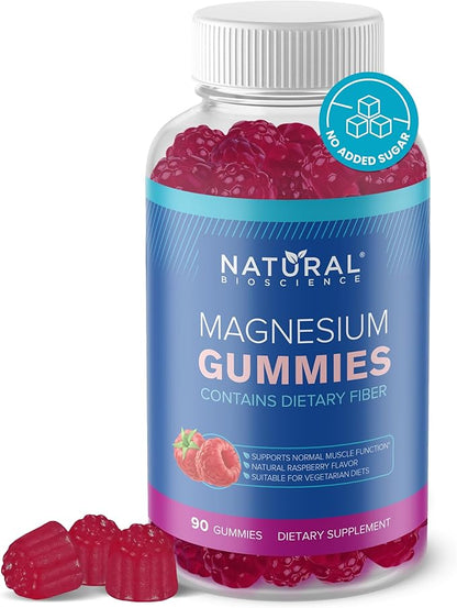 Magnesium Gummies for Adults - High Potency Magnesium Supplement, Sugar-Free High Absorption Magnesium, Easy to Chew, No Sweeteners, Vegan Anti-Stress Gummies, for Sleep & Relaxation, 90 Gummies