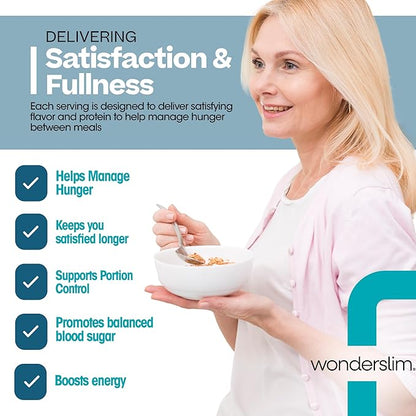 Wonderslim Instant Protein Oatmeal, Apple & Cinnamon, Gluten Free, Low Carb (7ct)