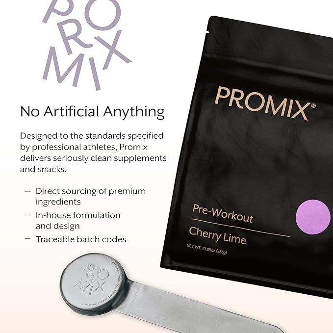 ProMix Nutrition Pre-Workout Powder, Cherry Lime - Maximize Focus & Performance - Helps Muscle Gain, Endurance - Vitamin B12, Caffeine, Beta-Alanine & L-Tyrsosine - 30 Servings (Pack of 1)