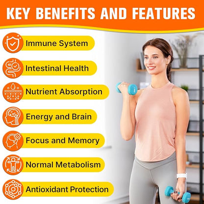 Turkey Tail Mushroom, Turkey Tail (100% Fruiting Body, 40% Beta Glucans) add Black Pepper, Mushroom Gummies for Gut, Energy, Brain & Immune Support, Mixed Berries Flavor | Vegan, Non-GMO, 60ct
