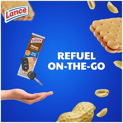Lance Sandwich Cookies, Nekot Peanut Butter, 10 Individually Wrapped Packs, 6 Sandwiches Each