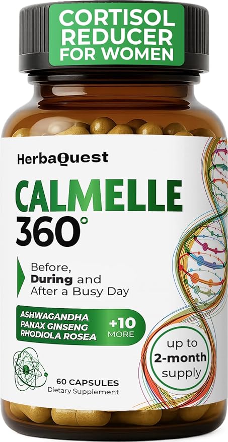 Cortisol Reducer for Women – Rhodiola Rosea Supplement with Ashwagandha & L-Tyrosine, 13-in-1 Best Supplement to Reduce Cortisol - Made in USA, 60 Capsules (Up to 2-Month Supply)