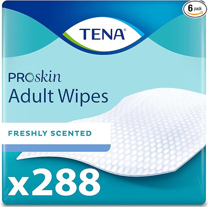 TENA Adult Wipes for Incontinence, Body Cleansing Wipes for Adults, ProSkin - 288 Count