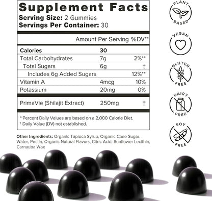 Organifi Shilajit Gummies - Himalayan Shilajit for Men and Women with PrimaVie Shilajit, 40-Plus Trace Minerals, and More - Hormone Balancer, Boosts Cellular Energy, Beats Fatigue, and More, 60 Count