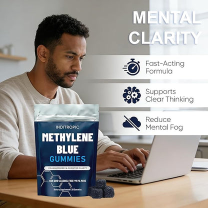 Methylene Blue Gummies, Cellular Energy & Cognitive Clarity, 30 Gummies (2 PCS)