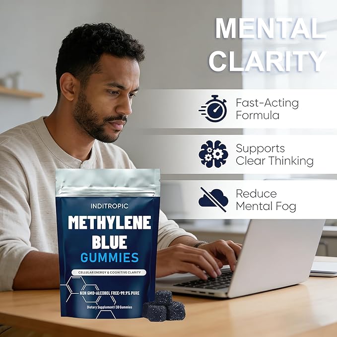 Methylene Blue Gummies, Cellular Energy & Cognitive Clarity, 30 Gummies (1 PC)