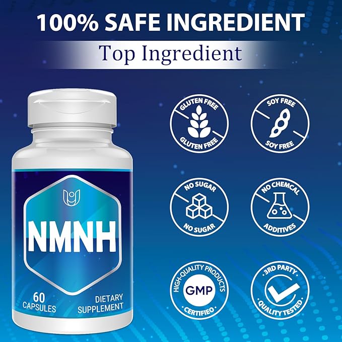 NMNH (Dihydronicotinamide Mononucleotide), NAD Supplement for NAD+ Levels as We Age (May Be More Effective Than Nicotinamide Riboside), NMNH Supplement - 540 Capsules (540 Servings)