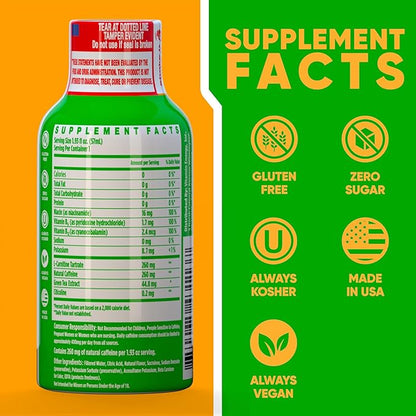 Vitamin Energy Immune+ Extra Strength Energy Shot Watermelon Burst 48 Pack, 260mg Natural Caffeine, B-Vitamins, Citicoline, Green Tea, Immunity & Focus Support, Zero Sugar, Gluten-Free 1.93 fl oz