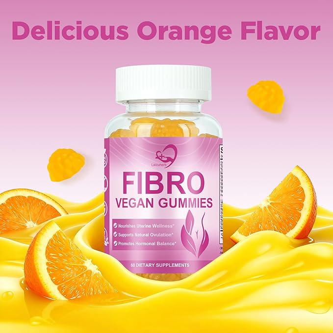 Laicuherb Fibroid Gummies for Fibroid Shrink & Ovarian Cysts, 60 Count Get Pregnant Fast Fibroids Shrinking Gummies, Natural Ovarian Support Gummy for Women Ovary and Uterus Cleanse