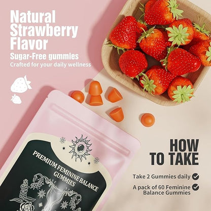 NIUSISE Feminine Balance Gummies, Premium Balance Supplement for Women PH Health, Immune Support, Vegan, Gluten-Free - Hawaiian Pineapple - 120 Gummies - 60 Servings 2 Pack.