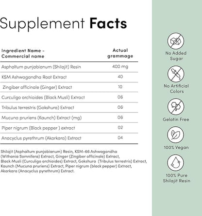 Man Matters 4000 mg Pure Shilajit Gummies | 75%+ Fulvic Acid & 85+ Trace Minerals | Sugar-Free, Vegan, Non-GMO | KSM-66 Ashwagandha | 3.5X Bioavailability | 60 Gummies, 30-Day Supply | Lab Tested