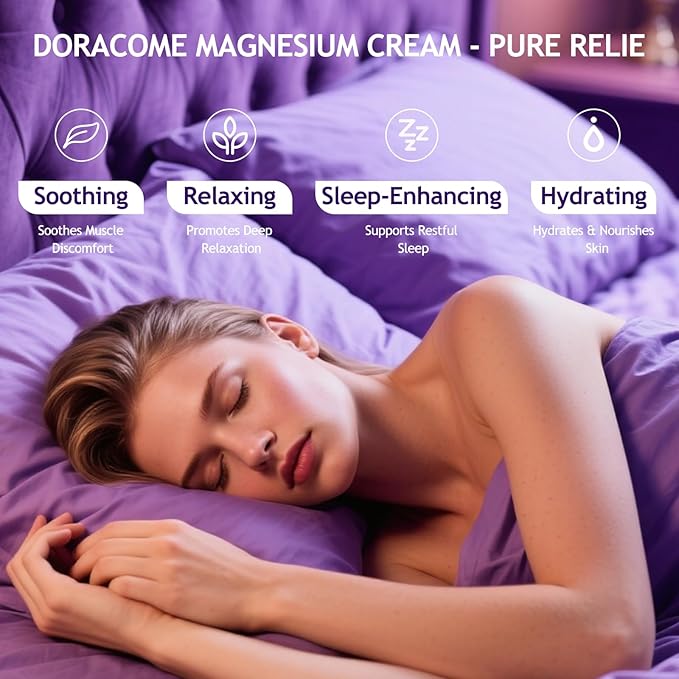 Magnesium Moisturizing Cream for Muscle Relief, Sleep Support and Stress Relief, Fast-Absorbing Formula,Skin Friendly,Lightly Scented