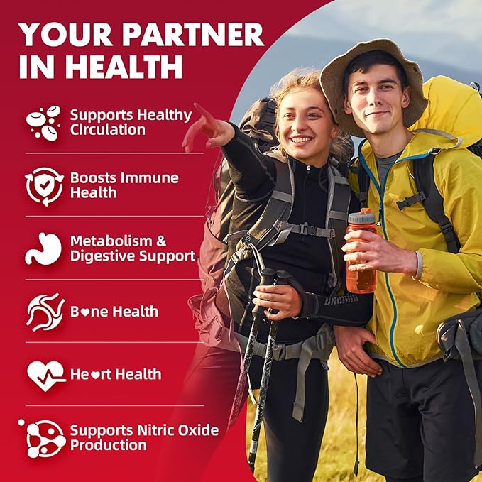 Cayenne Pepper Beet Root Gummies, with Beetroot Garlic CoQ10 Hawthorn Berry Grape Seed Extract Olive Leaf Nattokinase Hibiscus Vitamin D Nitric Oxide and Others, Support Overall Wellness, 60 Count