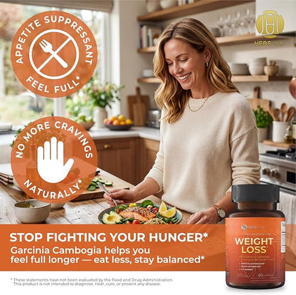 Weight Loss Pills for Women & Men – GLP-1 Support Diet Pills with Garcinia Cambogia - Effective Appetite Suppressant - Metabolism Booster – Belly Fat Burner for Men & Women - Made in the USA