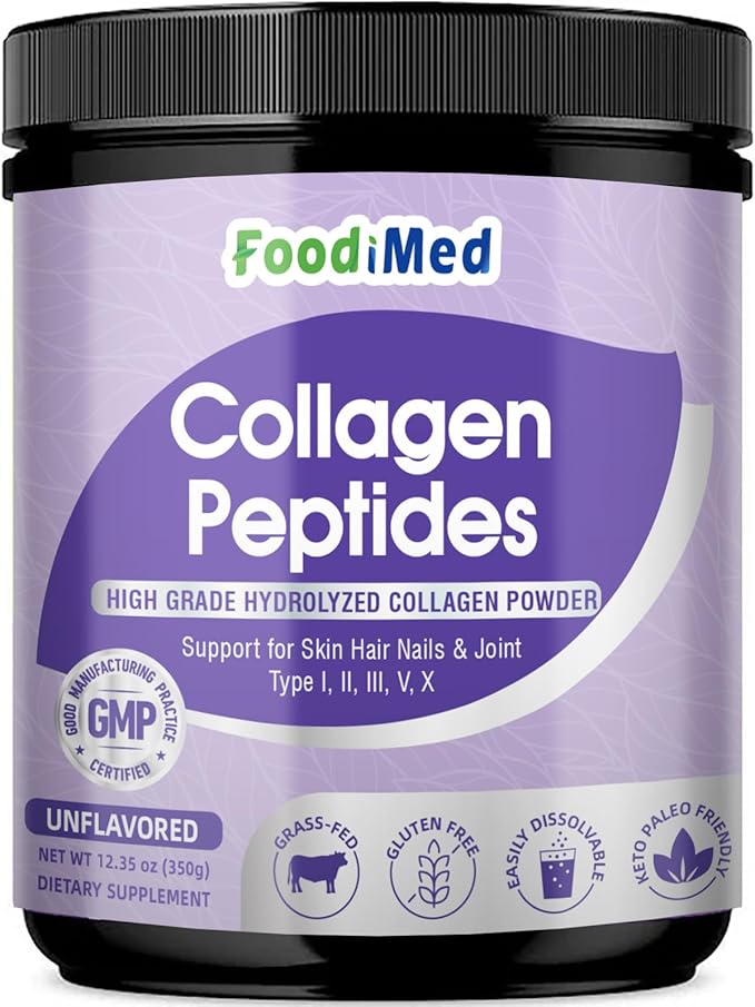 Collagen Peptides Powder - Hydrolyzed Collagen with Vitamin C, Hyaluronic Acid & Biotin - Skin, Hair, Nails, Joint & Anti-Aging Support, 35 Servings