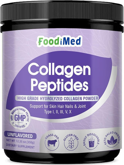 Collagen Peptides Powder - Hydrolyzed Collagen with Vitamin C, Hyaluronic Acid & Biotin - Skin, Hair, Nails, Joint & Anti-Aging Support, 35 Servings