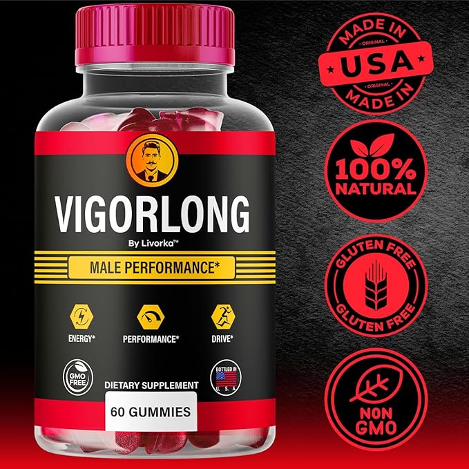 Vigorlong Gummies - Official VigorLongGummies for Men Premium Natural Support, Vigorlong Gummy Maximum Energy Advanced Support Formula for Overall Health & Wellness, 60 Gummies for 1 Month