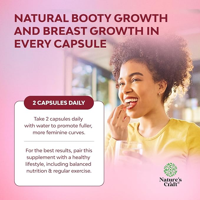 G-Curve Butt and Breast Growth Capsules - Horny Goat Weed Muira Puama & Maca Root for Butt Growth Support - Advanced Herbal Formula - Supports Bigger Butt & Bigger Breast - Easy to Swallow - 90 Count