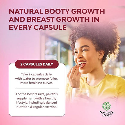 G-Curve Butt and Breast Growth Capsules - Horny Goat Weed Muira Puama & Maca Root for Butt Growth Support - Advanced Herbal Formula - Supports Bigger Butt & Bigger Breast - Easy to Swallow - 90 Count
