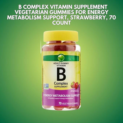 KP+ Vitamin B Complex | 70 Vegetarian Gummies | Supports Energy Metabolism & Nervous System Health | Strawberry Flavor | Pack of 1