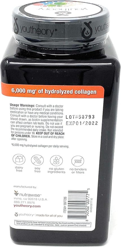 youtheory Collagen Plus Biotin, 390 Tablets (5 Pack)