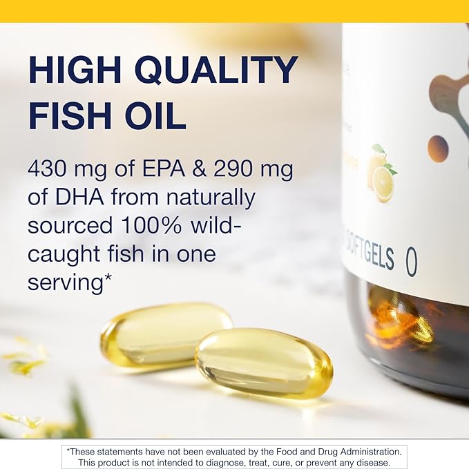 Metagenics OmegaGenics Fish Oil EPA-DHA 720 mg - High Potency Omega-3 Supplement* - Supports Heart, Joint, Brain & Immune Health* - Sustainably Sourced, Purity-Tested Fish Oil - 240 Softgels