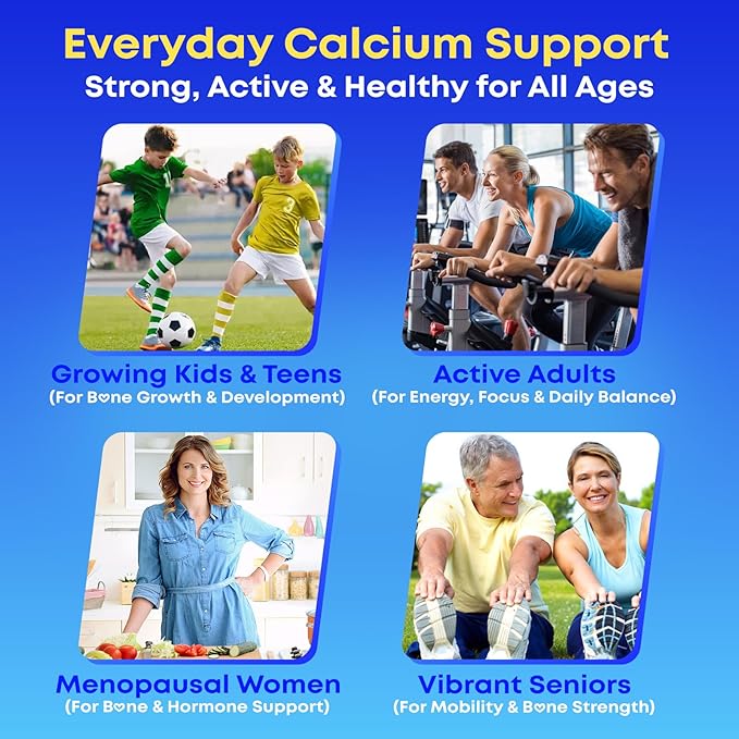 90 Count Calcium Citrate Gummies 1200 mg with Vitamin D3, K2, Magnesium & Zinc, High Absorption Calcium Supplements for Women & Men for B0ne, Muscle & Immune Support, Sugar Free, Mixed Berry Flavor