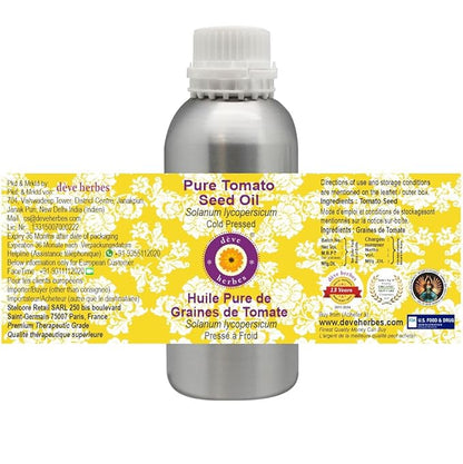 Deve Herbes Pure Tomato Seed Oil (Solanum lycopersicum) Cold Pressed 630ml (21 oz)