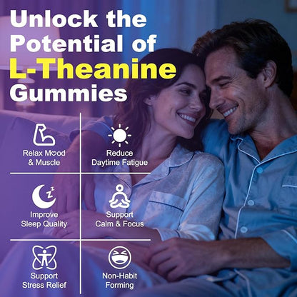 180 Count | L-Theanine Gummies for Kids & Adults - L Theanine Supplements with Ashwagandha, GABA & 5HTP - Support Natural Relaxation, Calm, Deep Zzz & Stress Relief, Strawberry Flavor