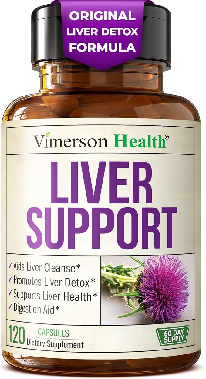 Vimerson Health Liver Cleanse Detox & Repair - Milk Thistle Supplement with Silymarin, Dandelion Root, Artichoke & Zinc for Liver Support, Digestion, Energy with Milk Thistle Extract, 120 Capsules