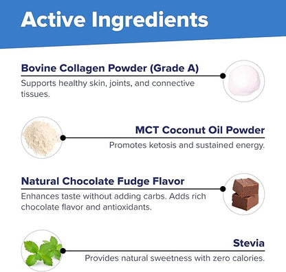 Superior Source Keto Collagen - Collagen Protein Powder with MCT Oil - Supports Hair, Skin, Nails & Joint Health - Dairy-Free - Chocolate, 14 oz