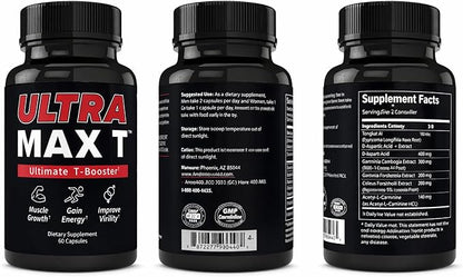 Andro400 Ultra Max T Maximum Strength T-Support Complex – 200:1 Tongkat Ali, ForsLean, & D-Aspartic Acid – Premium Formula for Lean Muscle & Metabolism – 2 Pack, 120 Capsules, 60 Day Supply