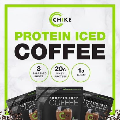 CHIKE Triple Shot Espresso & Cream Protein Iced Coffee, 20 G Protein, 3 Shots Espresso, 1 G Sugar, Keto Friendly and Gluten Free, 14 Servings (15.8 Ounce)…