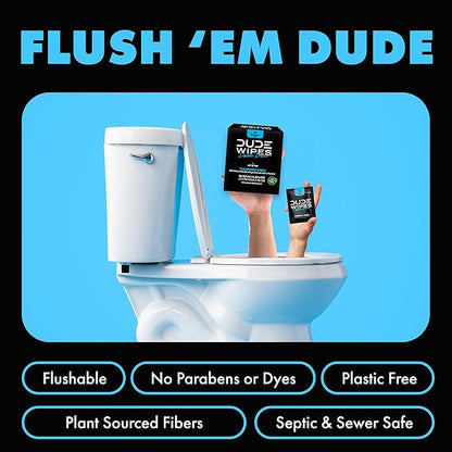 DUDE Wipes Double Deuce Unscented Travel Wipes - 2 Wipes per Pack (40 packs, 80 Count) - On-The-Go Adult Flushable Wipes for Sensitive Skin - Infused with Vitamin E and Aloe - Septic and Sewer Safe