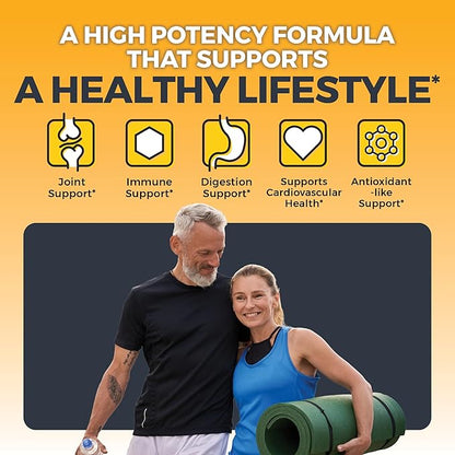 Turmeric and Ginger Supplement with Black Pepper for Better Absorption - Organic Turmeric Curcumin to Support Joint, Heart and Digestive Health, Non-GMO - 120 Tablets