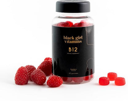 Black Girl Vitamins - Vitamin B12 Gummies, for Energy, Metabolism & Nervous System Support, 1000 mcg Cyancobalamin B12 per Serving, Halal & Gluten-Free - 60ct