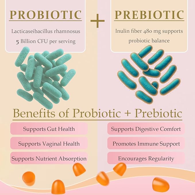 MATOP Probiotic Prebiotic pH Balance Gummies - Vaginal Health Gummies for Women Pro + Prebiotic with Pineapple Flavor, Vegan, Sugar-Free – 90 Gummies (45 Servings)